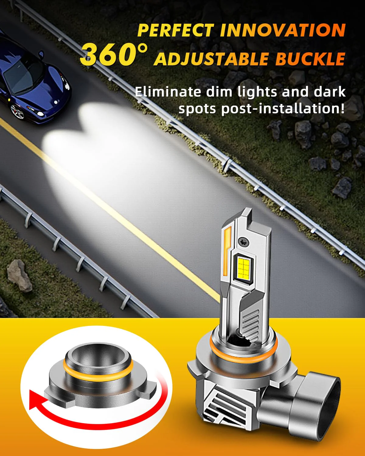 Termitor 9005 9006 HB3 HB4 LED Bulbs, 100000LM Ultra Bright Combo 4Pcs - Image 3