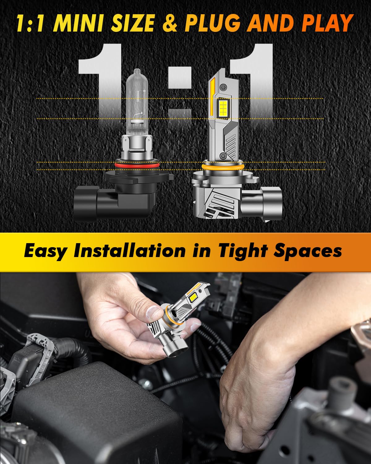 Termitor 9005 9006 HB3 HB4 LED Bulbs, 100000LM Ultra Bright Combo 4Pcs - Image 5