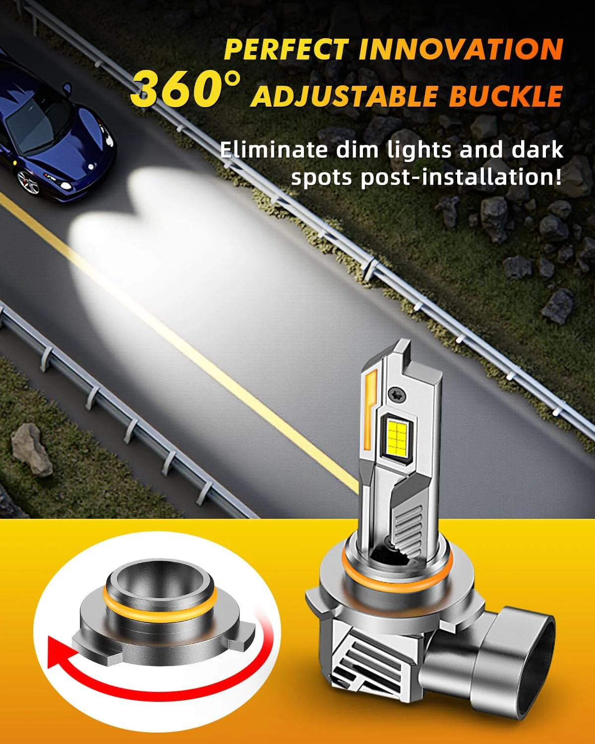 Termitor 9012 HIR2 LED Bulbs, 1000% Super Bright 6500K Mini Size 2-Pack - Image 3