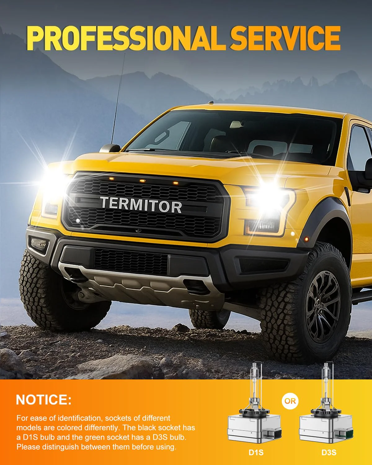 Termitor D1S Headlight Bulb 6000K Xenon HID – 400% Brighter, 35W High/Low Beam (2-Pack) - Image 7