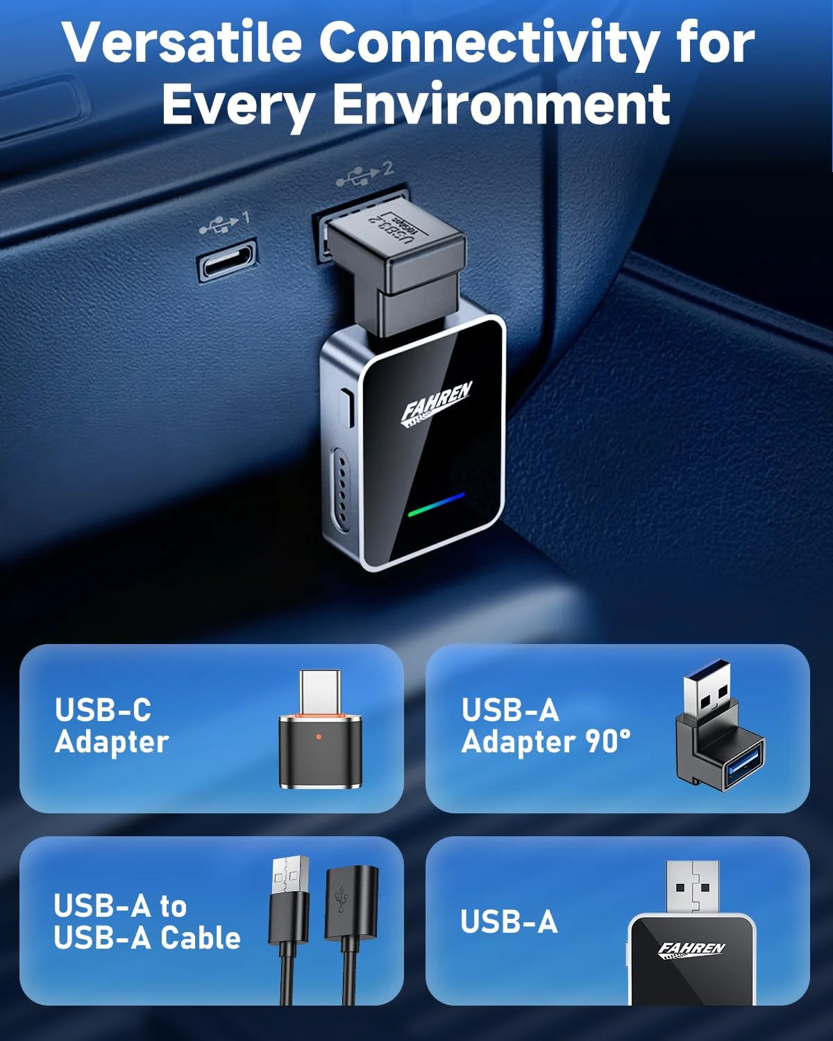 Fahren 2-in-1 Wireless CarPlay Adapter, Plug &amp; Play, One-Click User Switching - Image 16