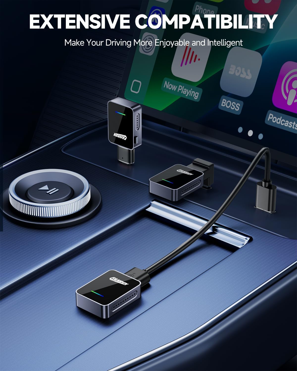 Fahren 2-in-1 Wireless CarPlay Adapter, Plug &amp; Play, One-Click User Switching - Image 4