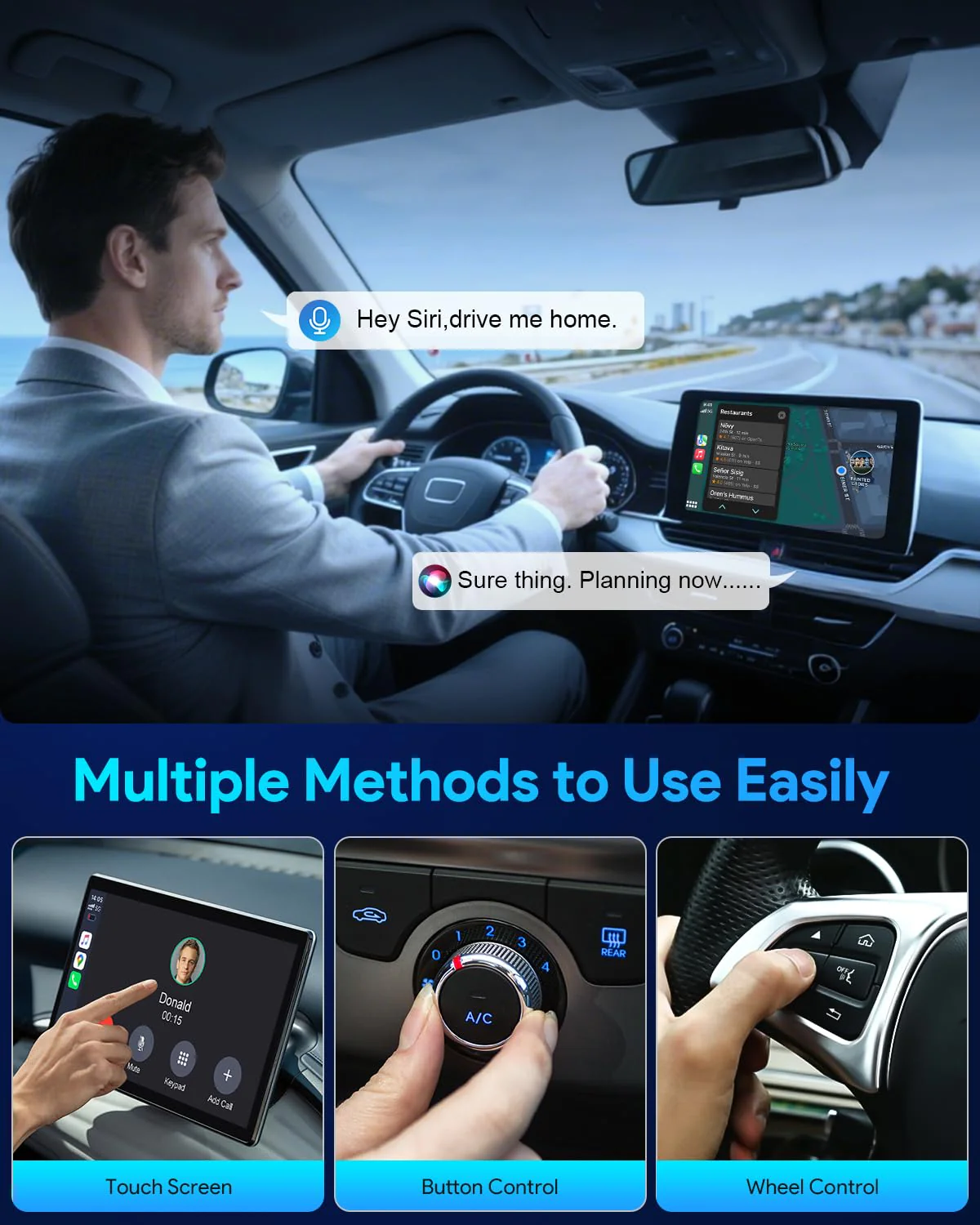 FAHREN 2-in-1 Wireless CarPlay Adapter, Wired to Wireless CarPlay & Android Auto - Image 3