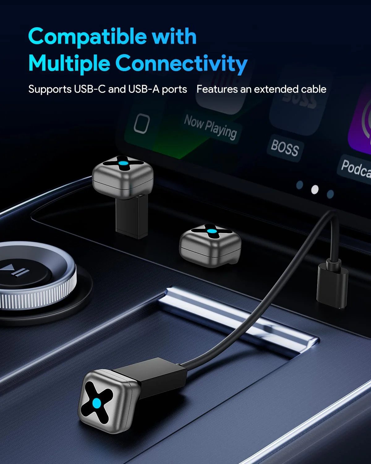 FAHREN 2-in-1 Wireless CarPlay Adapter, Wired to Wireless CarPlay & Android Auto - Image 6
