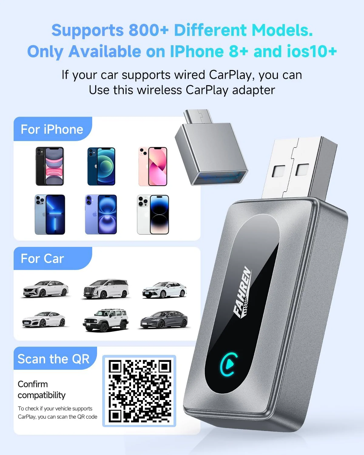 FAHREN 2026 Latest Upgraded Wireless CarPlay Adapter for iPhone+ - Image 5