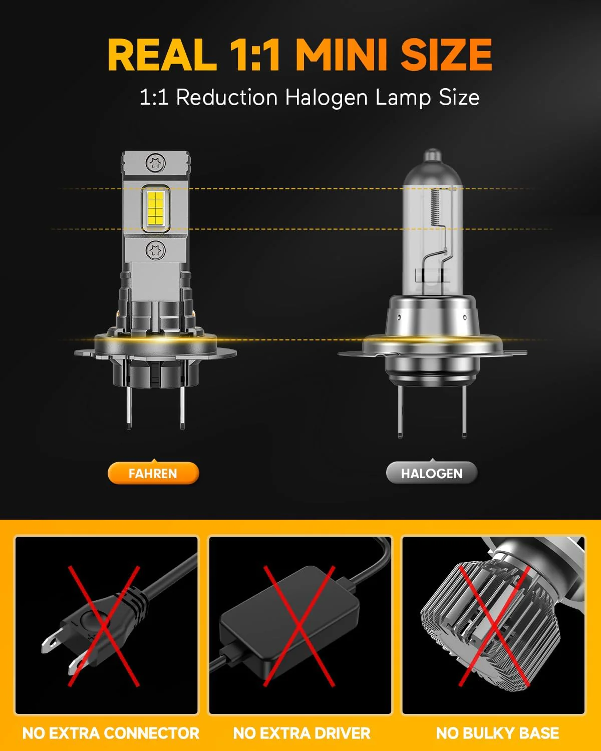 FAHREN 2026 Upgraded H7 Led Light Bulbs, 30000LM 800% Super Bright Lighting Bulb (2-Pack) - Image 4