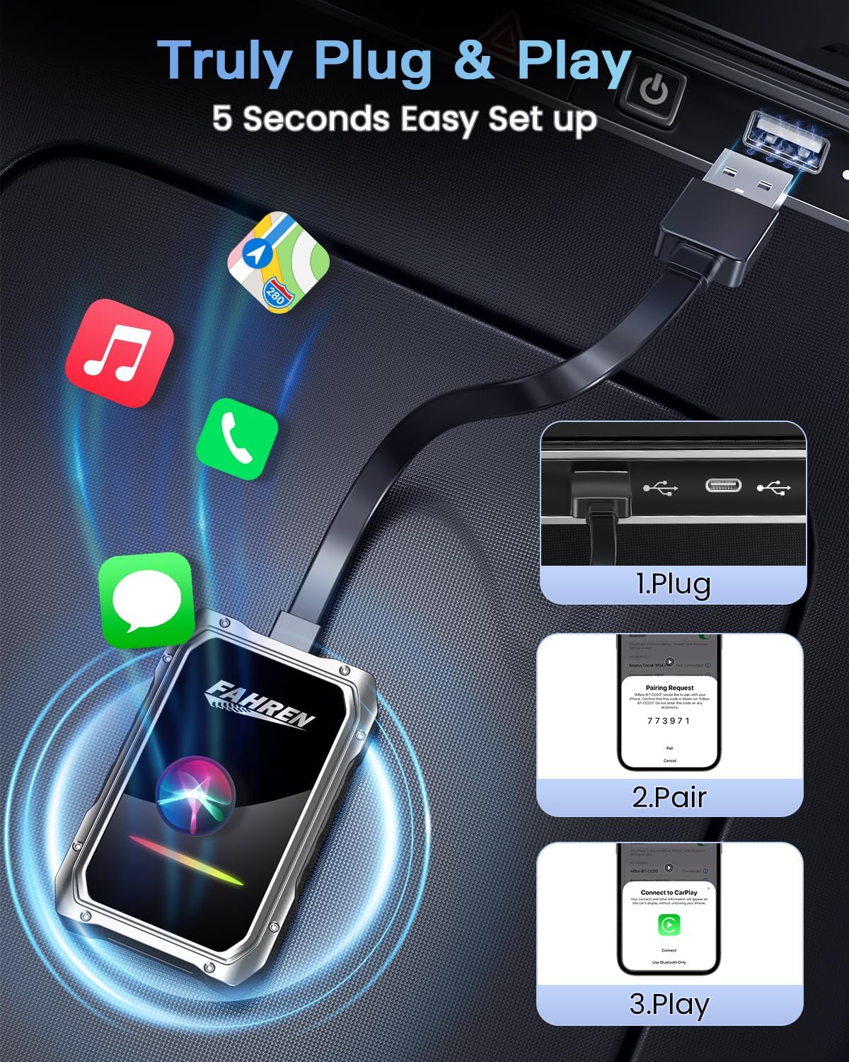Fahren 2026 Upgraded Wireless CarPlay Adapter for iPhone Z1 CARPLAY - Image 3