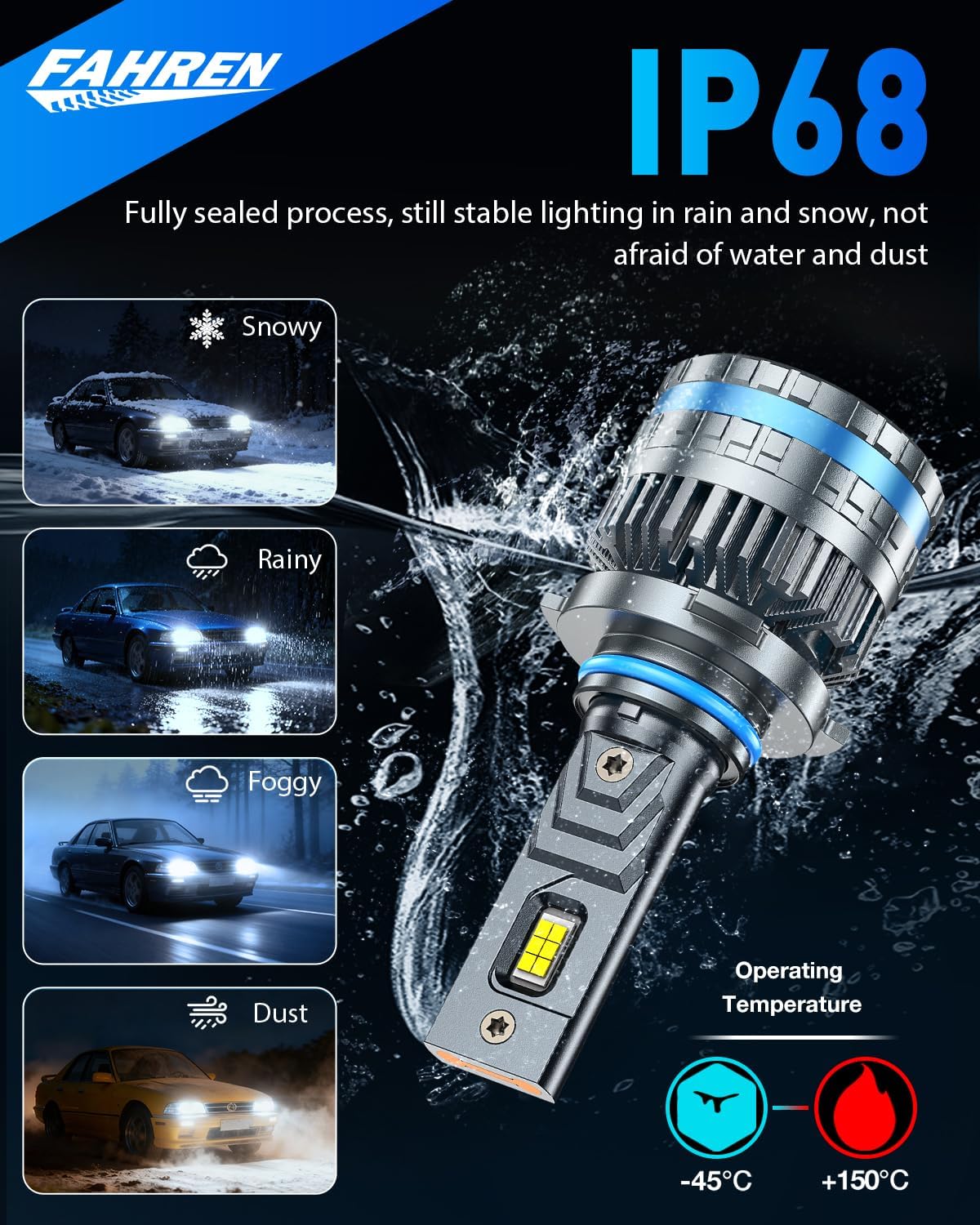 FAHREN 2026 9005/HB3 LED Bulbs | 70,000LM 15X Brighter 6500K(2-Pack) - Image 5