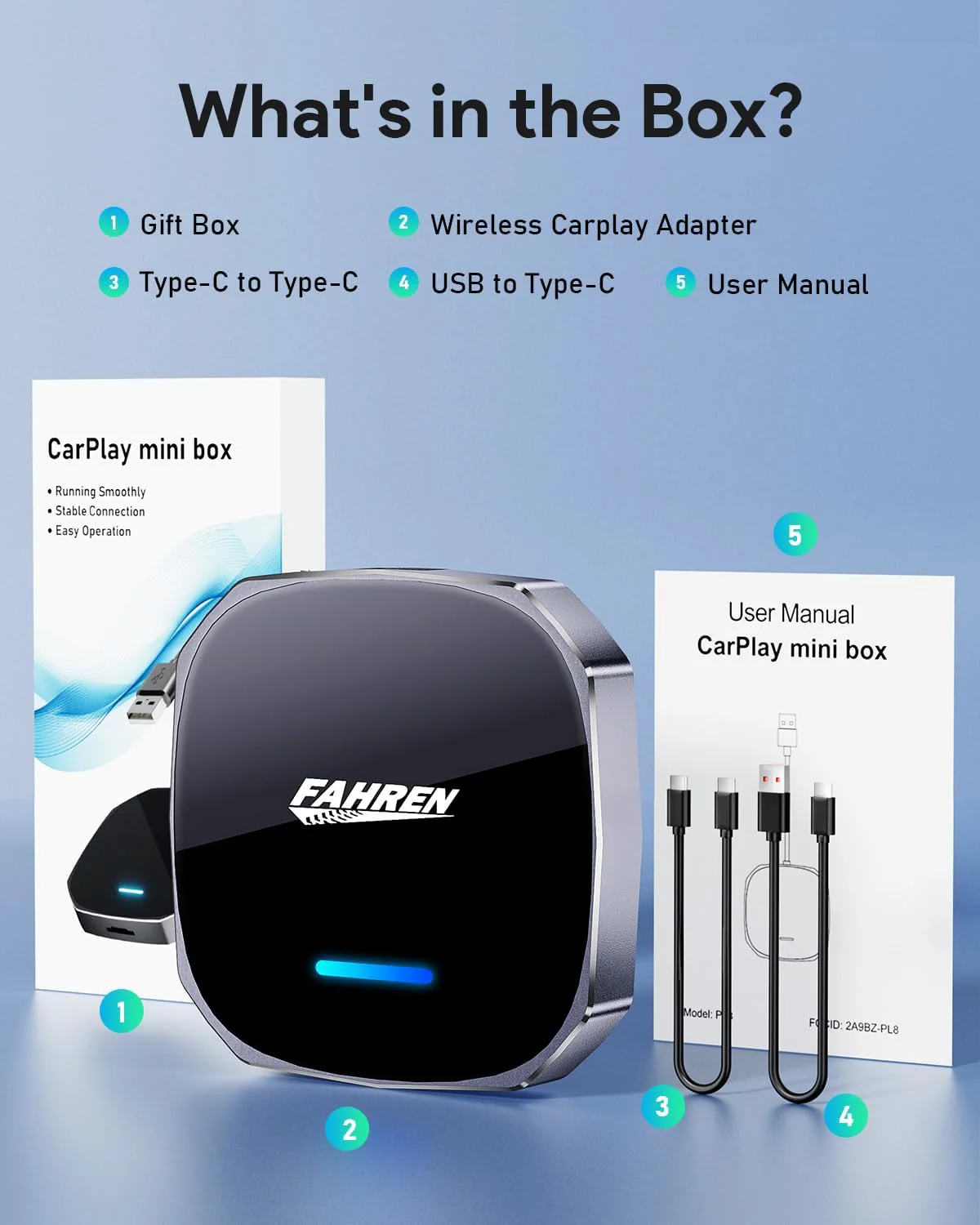 Fahren 3rd-Gen Wireless CarPlay Adapter, AI Magic Box for iPhone & Android Auto - Image 9