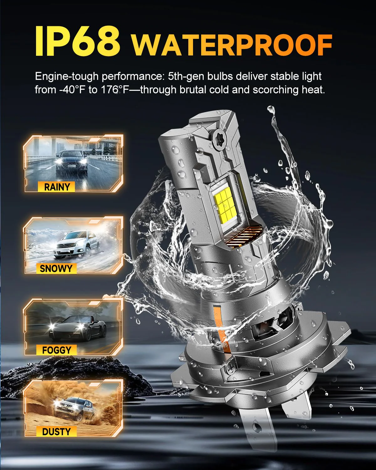 Fahren H7 LED Headlight Bulbs No Adapter Required, Plug & Play 2pc - Image 8