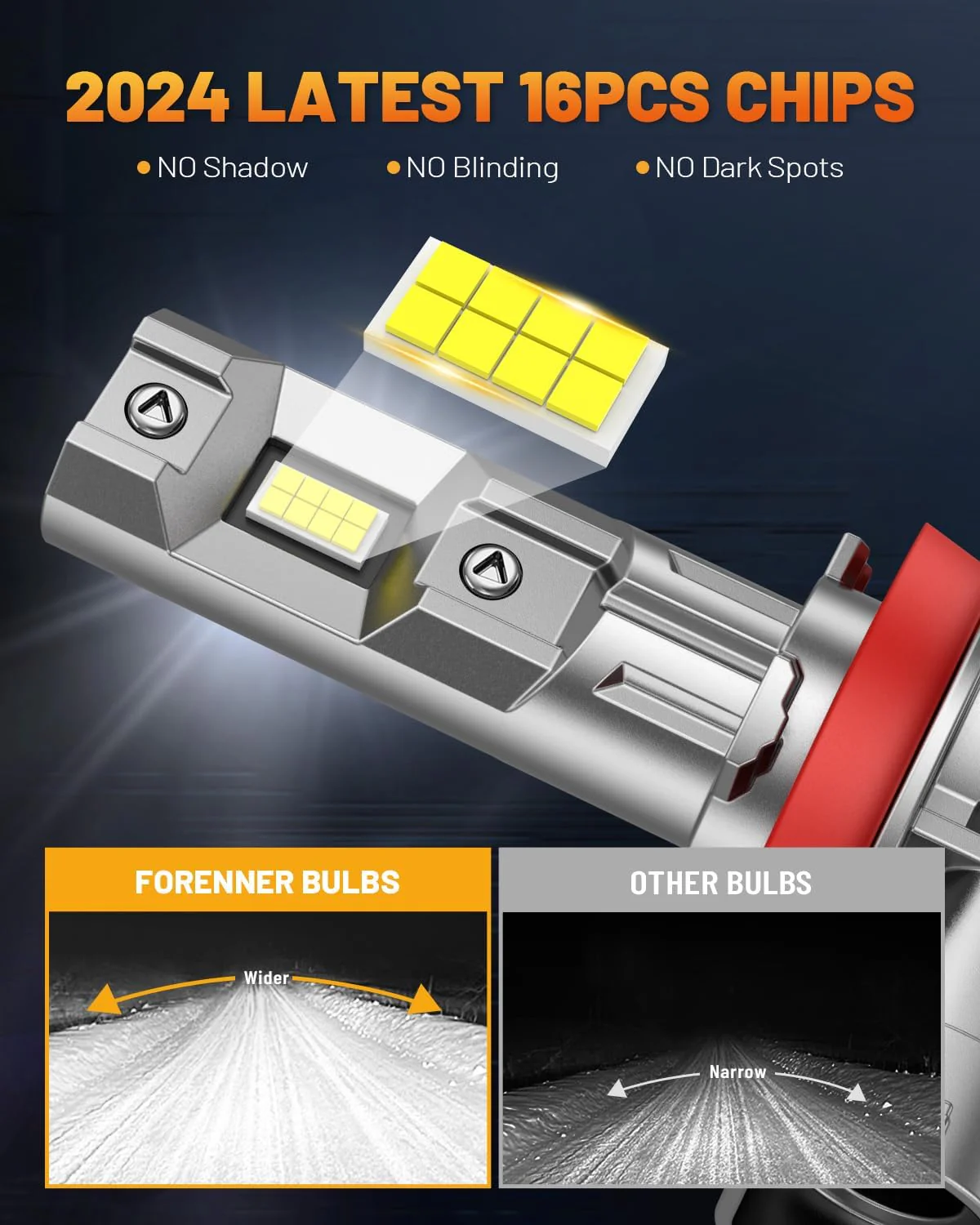 Fahren 9005/H11 LED Bulb Combo, 100,000LM, 1500% Brighter, 2025 Upgraded(4-Pack) - Image 3