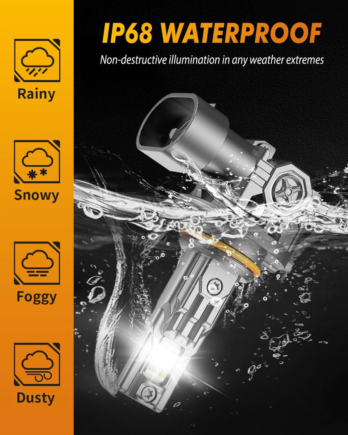 Fahren 9005 9006 LED Headlight Combo, 200000LM Ultra Bright White 4Pcs - Image 7