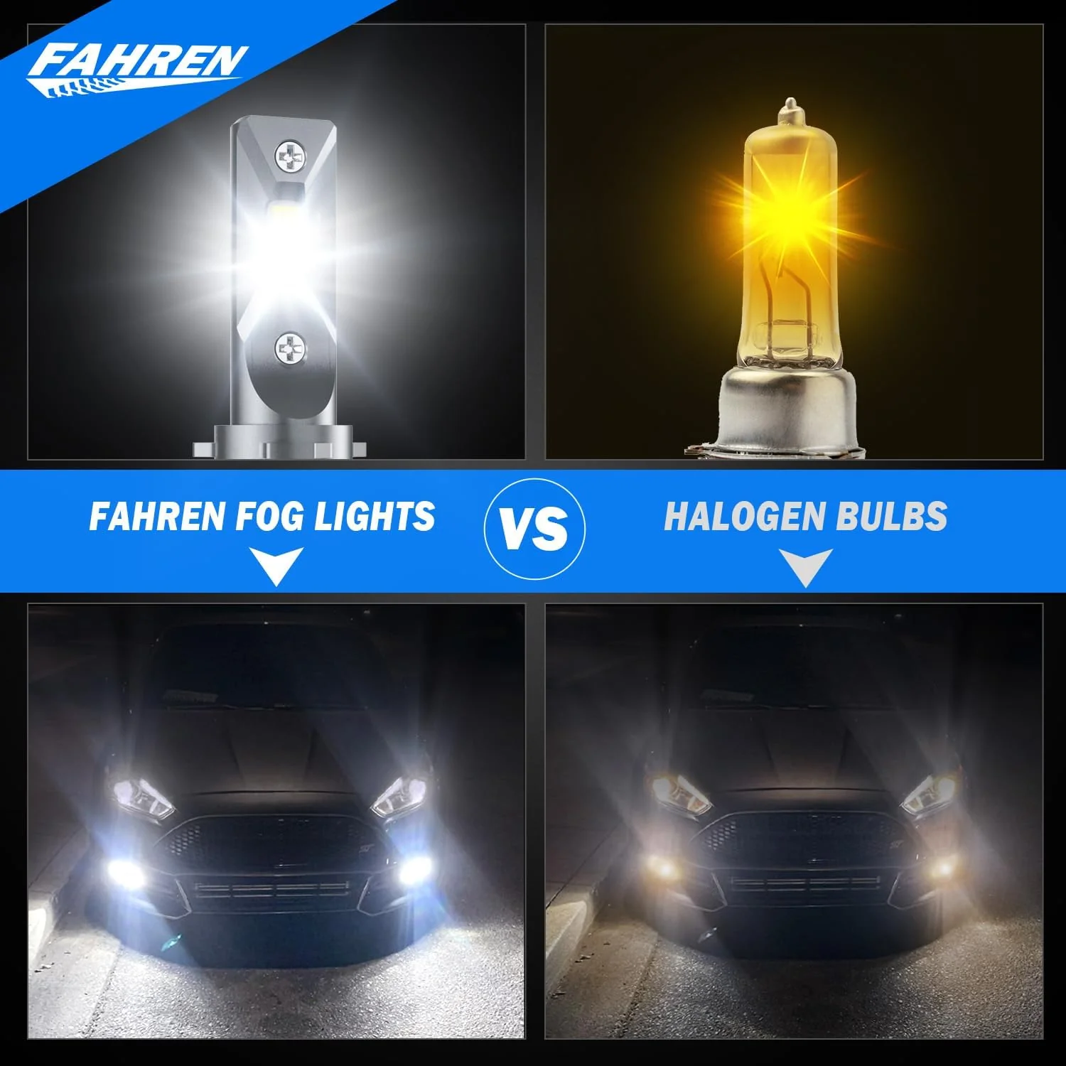 FAHREN 9006/HB4 Driving Bulbs |30000 Lumens Super Bright 6500K (2-Pack) - Image 3