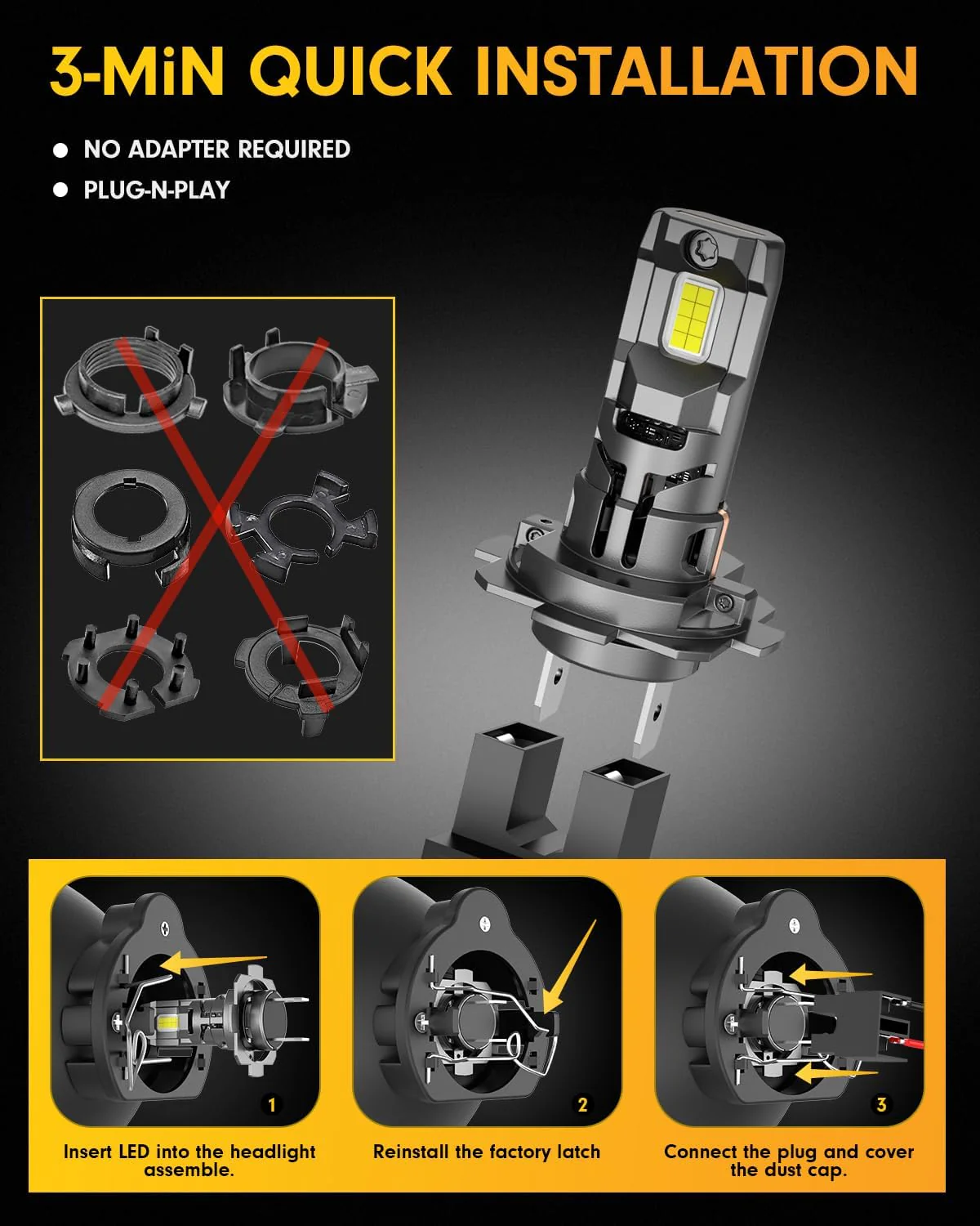 FAHREN H7 LED Bulbs 60,000LM 1200% Brighter Plug & Play(2-Pack) - Image 8