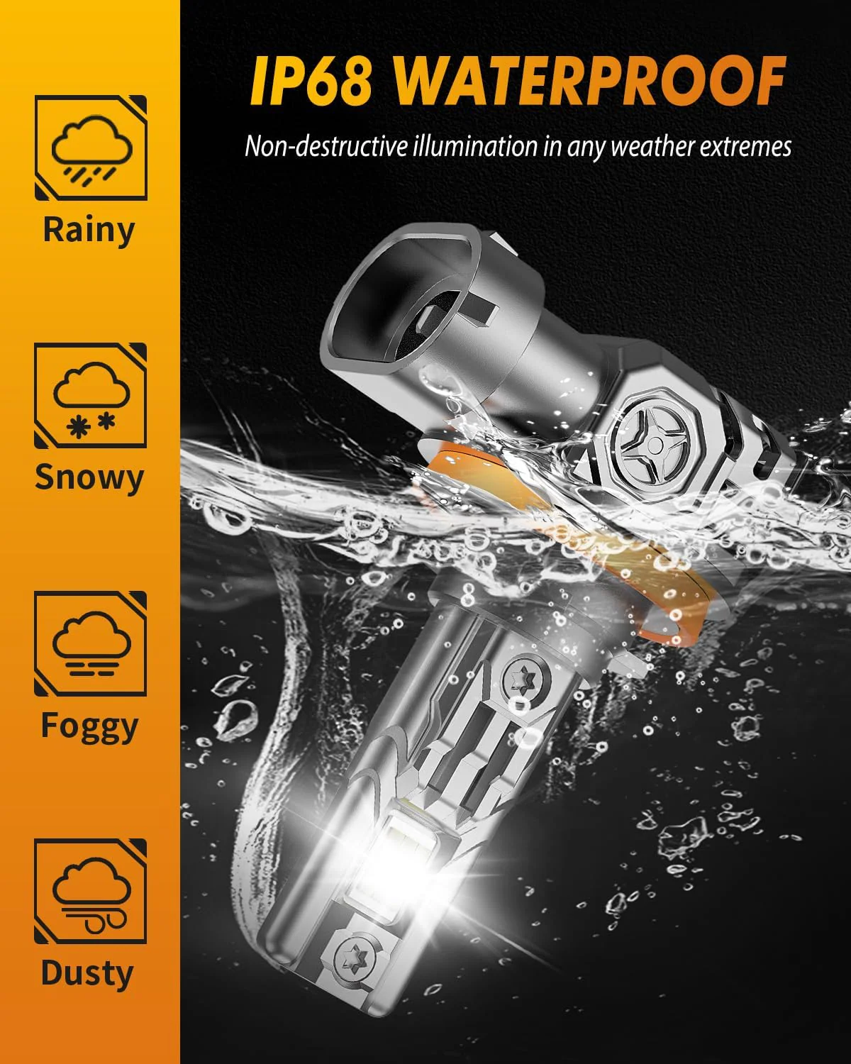 Fahren H11 9005 LED Bulbs Combo, 150000LM 24-LED Chips White Kit 4Pcs - Image 7