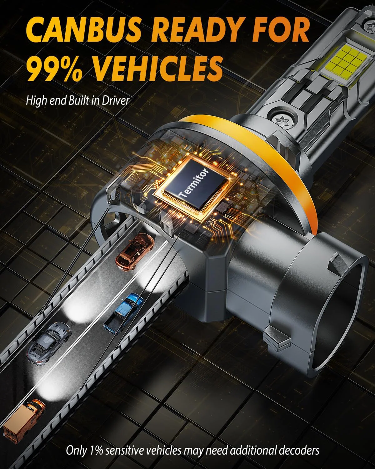 Fahren H11 LED Headlight Bulbs, 50000LM 24-CSP Chips Hi/Low Beam 2pc - Image 8