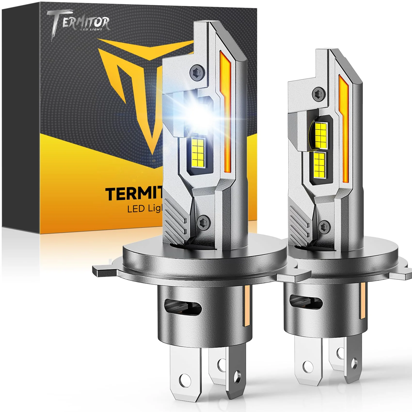 Termitor H4 9003 LED Headlight Bulbs, 50,000LM 6500K Cool White (Pair)
