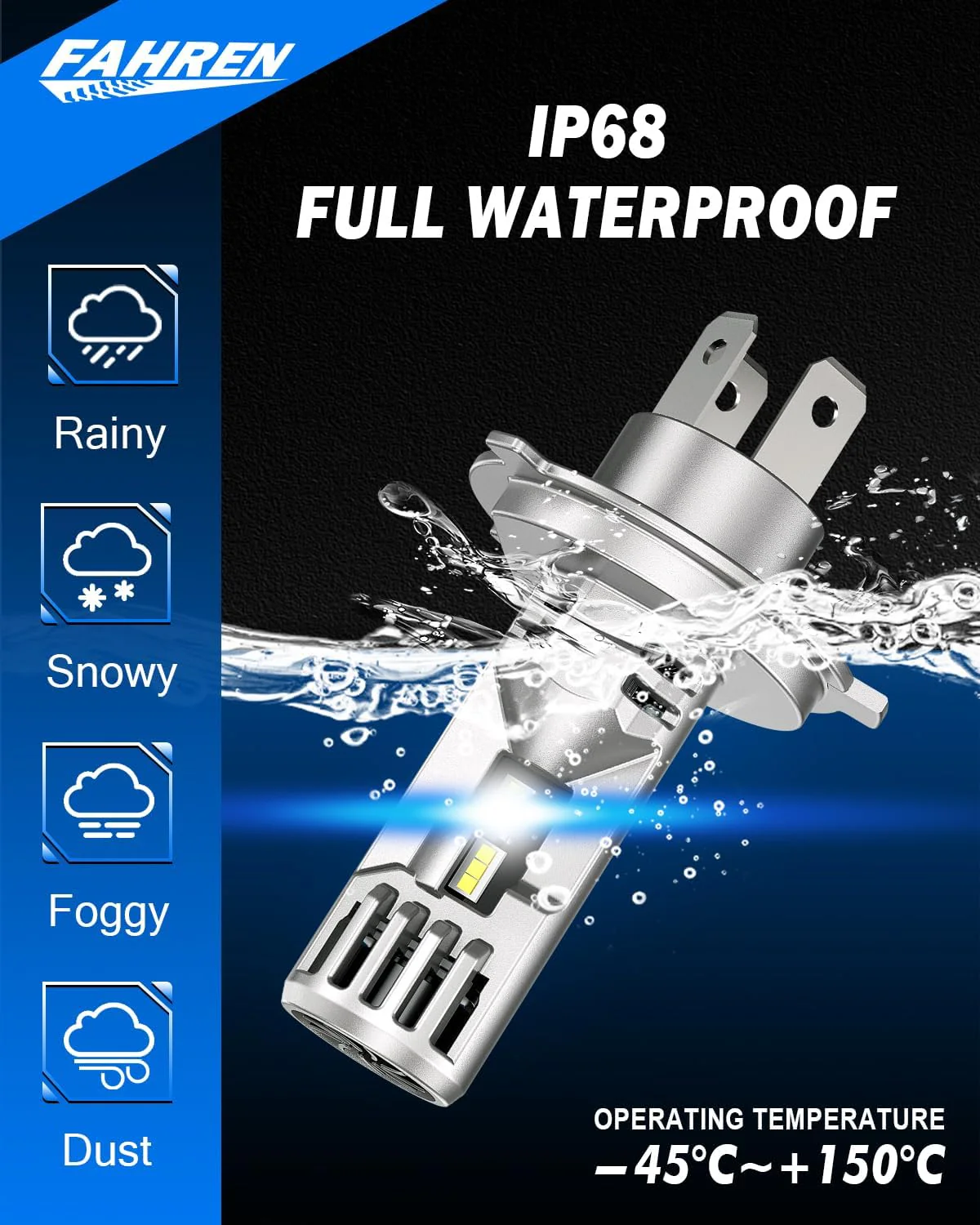 FAHREN H4 Driving Light Bulbs 800% Super Bright 9003 Fog Bulbs (2-Pack) - Image 5