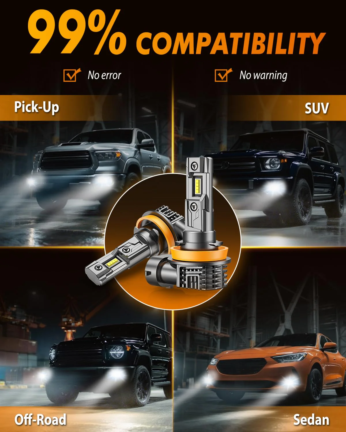 FAHREN H8 LED Fog Light Bulbs, 800% Brighter CSP LED Fog Lamps(2-Pack) - Image 8
