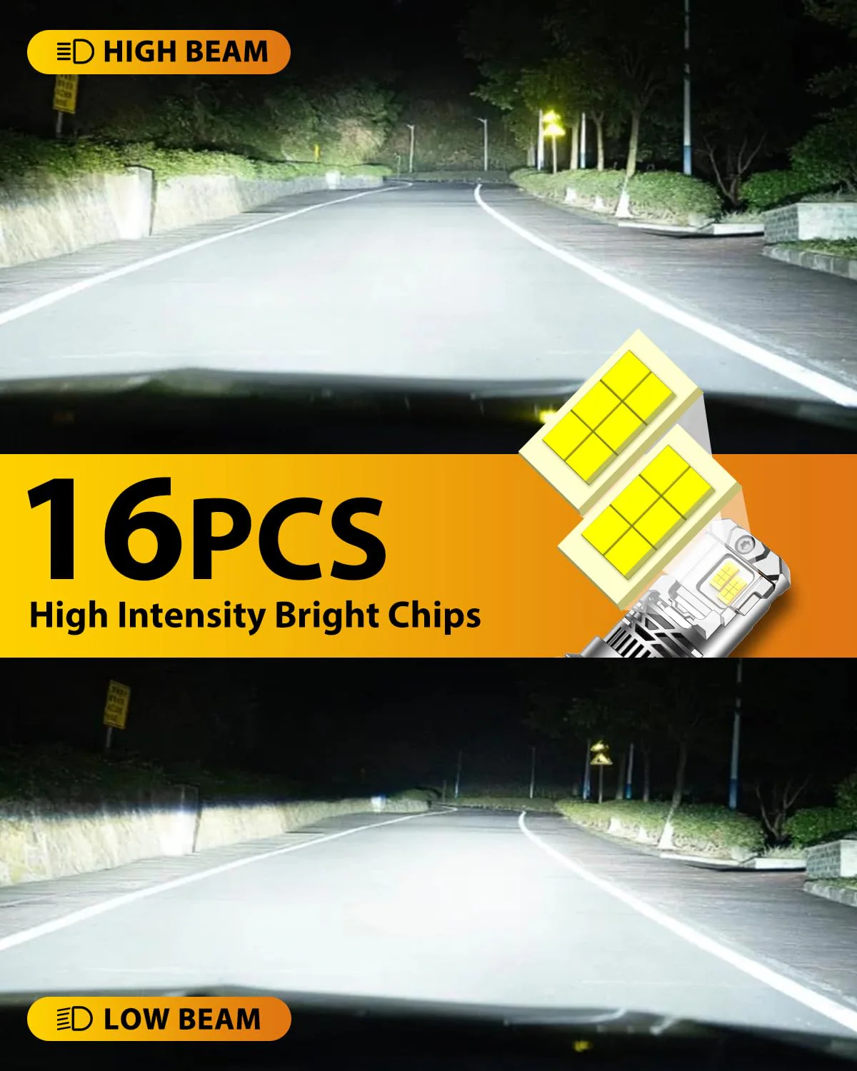 FAHREN New Upgraded 9007 Light Bulbs 53000LM 1000% Ultra Brighter(2-Pack) - Image 3