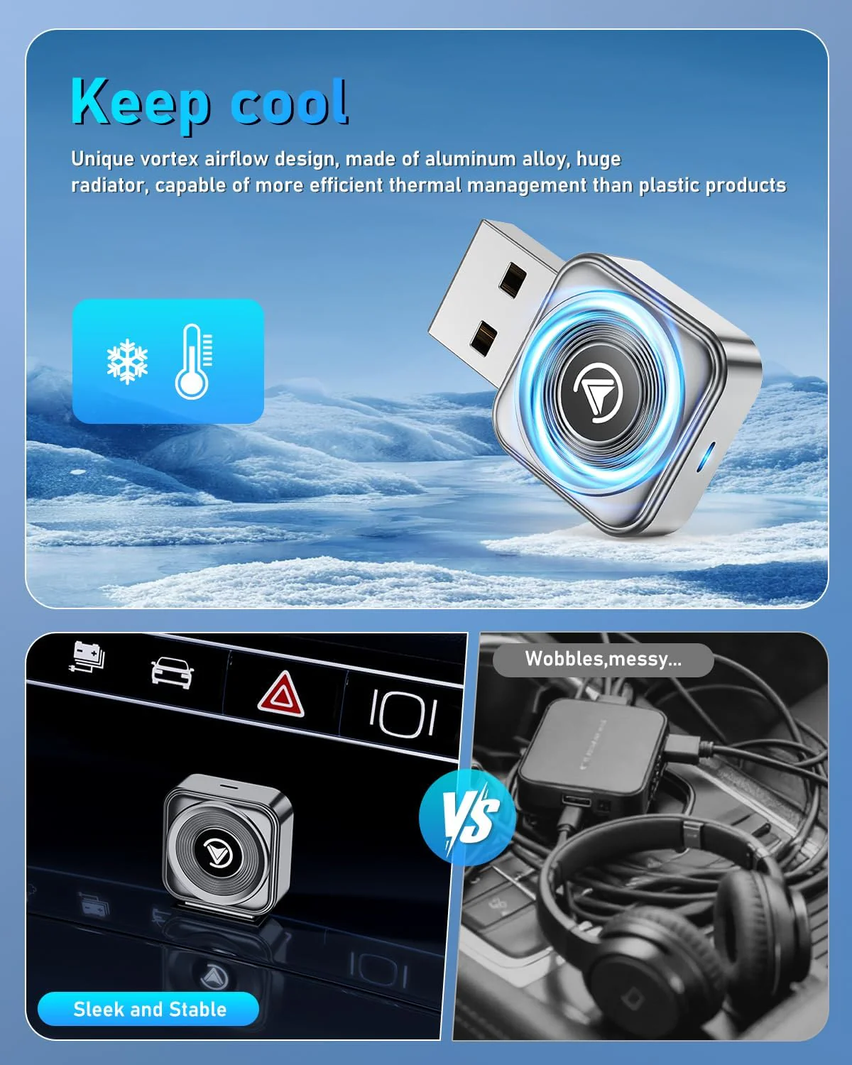 Fahren Wireless CarPlay Adapter, Ultra Mini, 2-in-1 Android Auto - Image 4