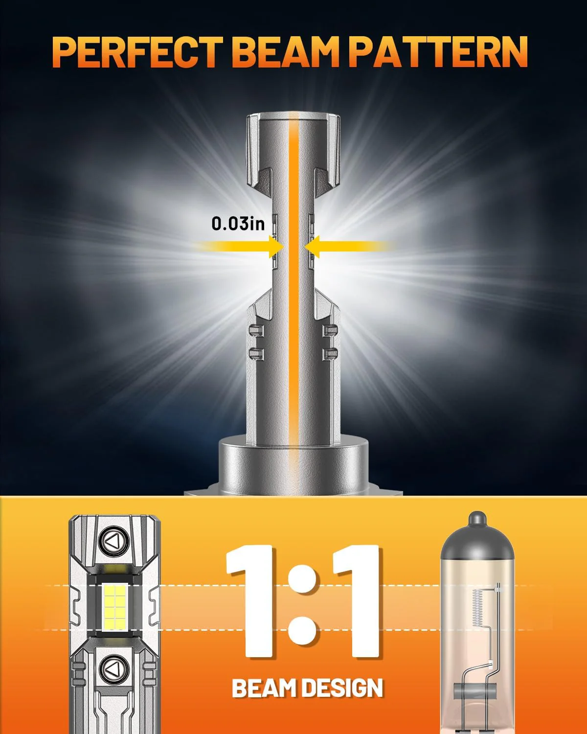 Forenner FAHREN H11/9005 LED Fog Light Bulb Combo, 66,000LM, Plug & Play (4-Pack) - Image 3