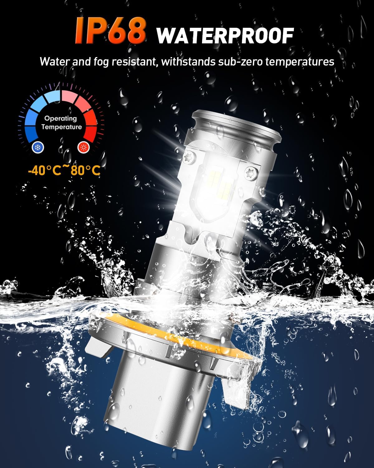 forenner H13/9008 Light Bulbs, 35000LM Ultra Brightness 6500K White Super Bright(2-Pack) - Image 5
