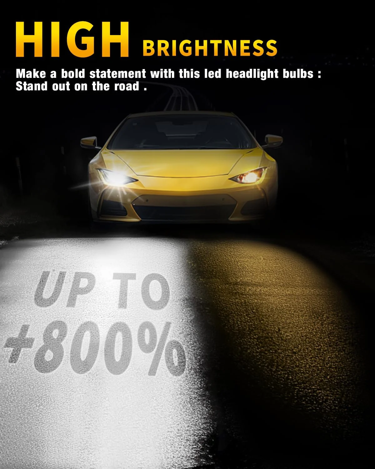 Forenner H13 LED Bulb, 40,000LM, 800% Brighter, 6500K Cool White, IP68 (2-Pack) - Image 3