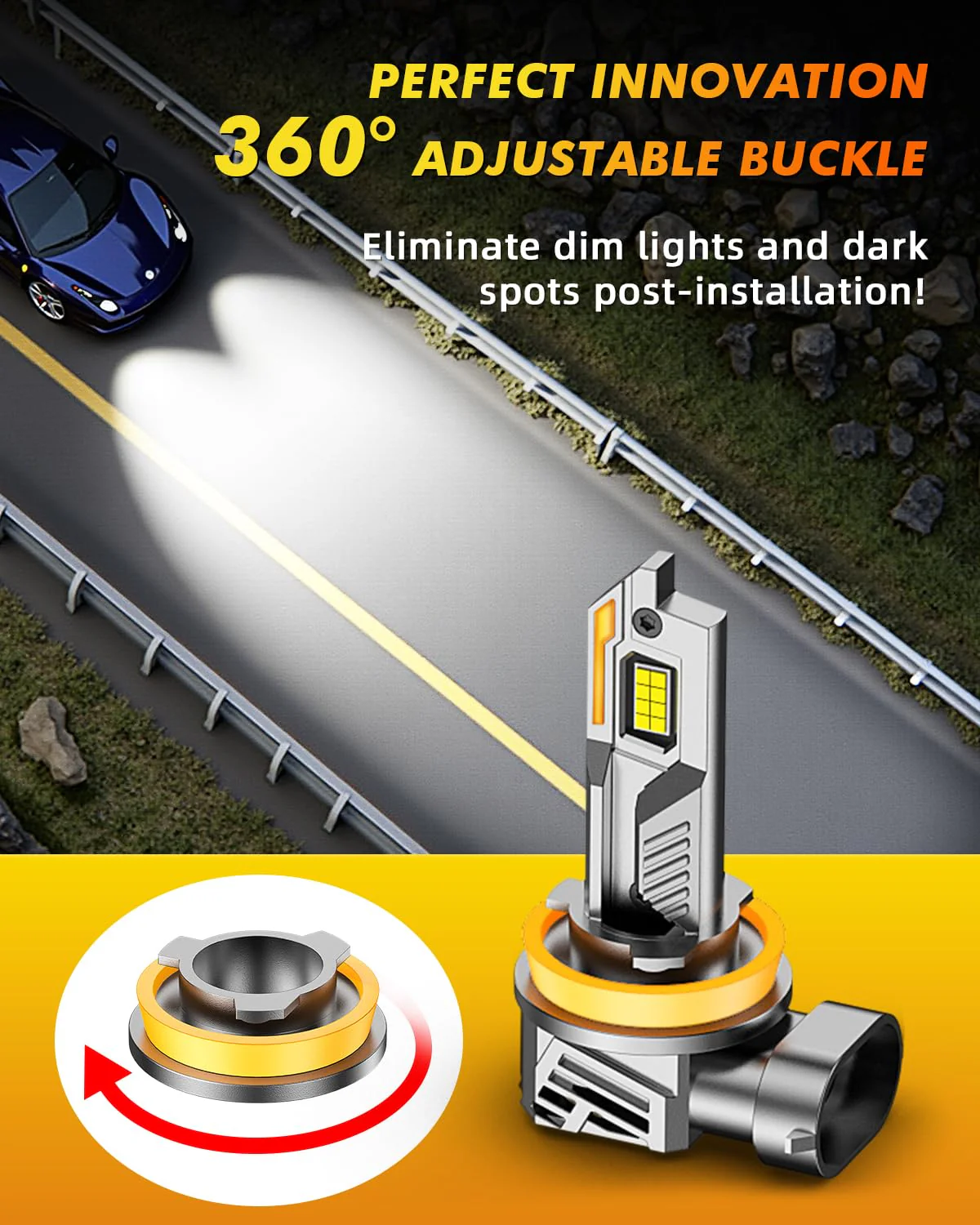 Termitor H11 H8 H9 LED Bulbs 45000LM, 1:1 Mini Size Plug n Play 2pc - Image 3