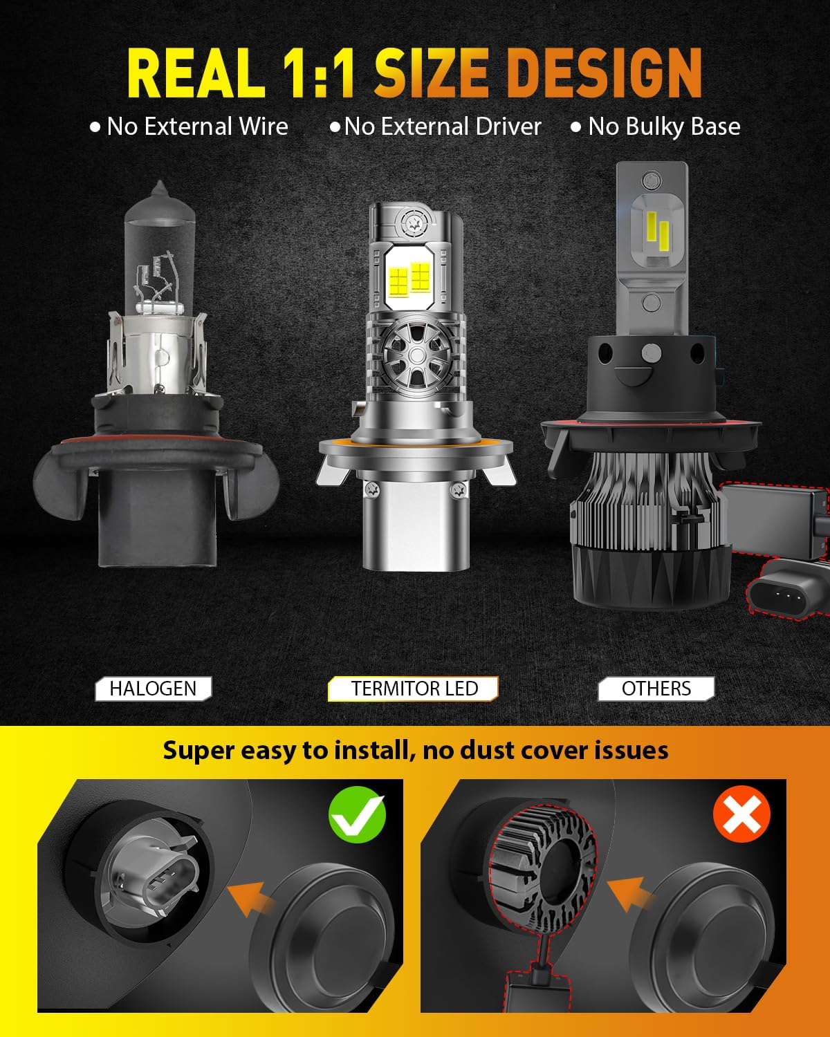 Fahren H13/9008 LED Bulbs, 70,000LM, 1000% Brighter, 70,000+ Hours Life(2-Pack) - Image 5