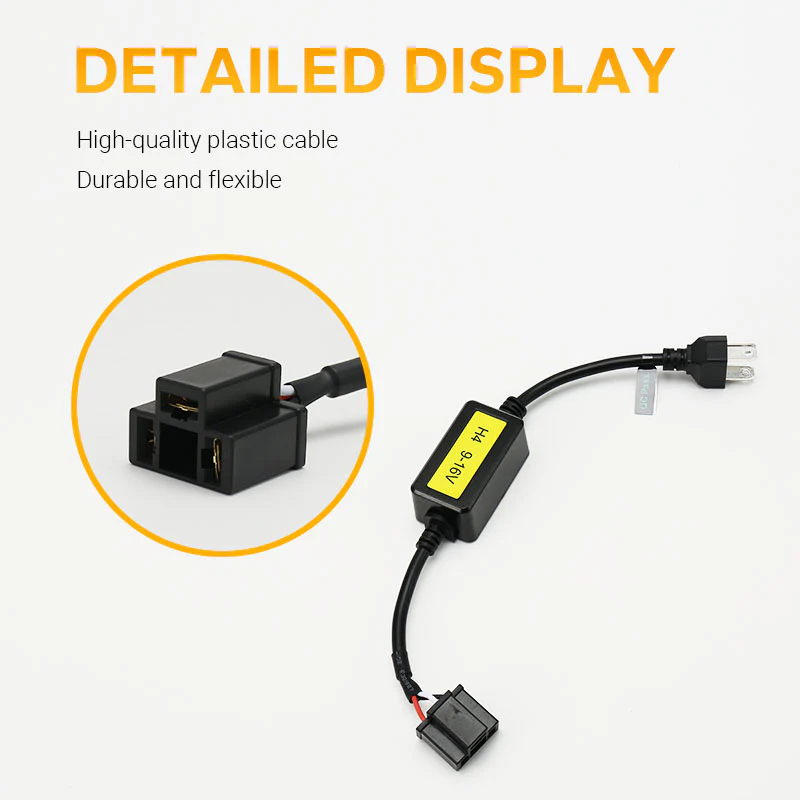 H4 CANbus Decoder, Plug-and-Play Anti-Flicker Module for Bulb Pack of 2 - Image 4