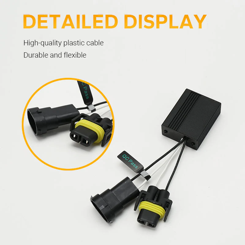 Fahren H8/H9/H11 Light CANbus Decoder, Anti-Flickering Harness, Error Free Resistor Capacitor for Bulb Pack of 2 - Image 4