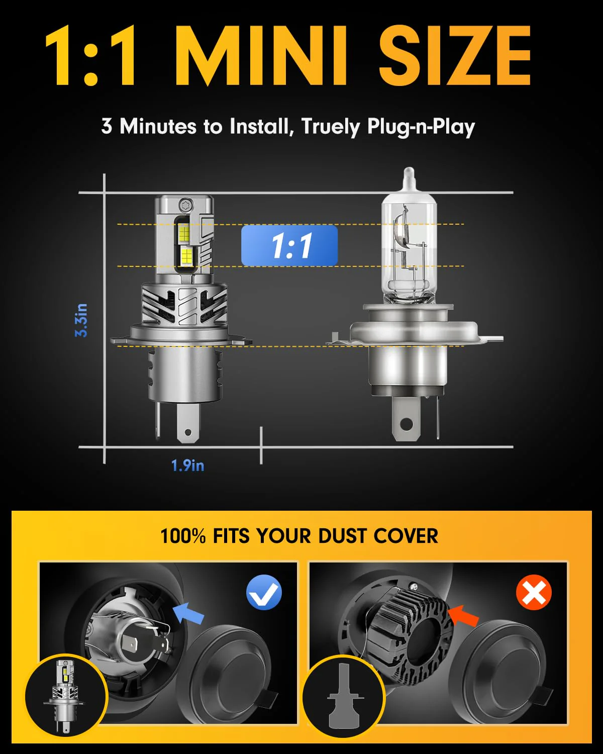 Ursprung Fahren H4 LED Bulbs for Motorcycle (2-Pack) - Image 3